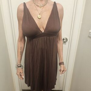 Brown Sleeveless Dress